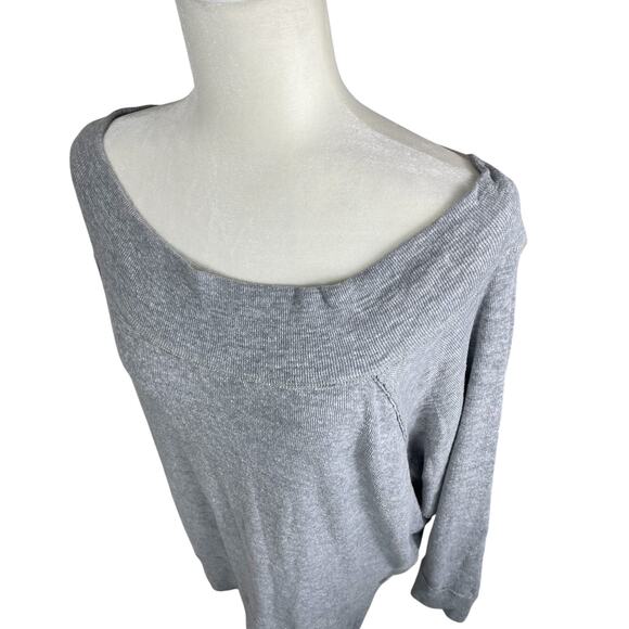 Free People Thermal Off Shoulder Henley Tunic Top Gray Women's Size Medium - Picture 4 of 12